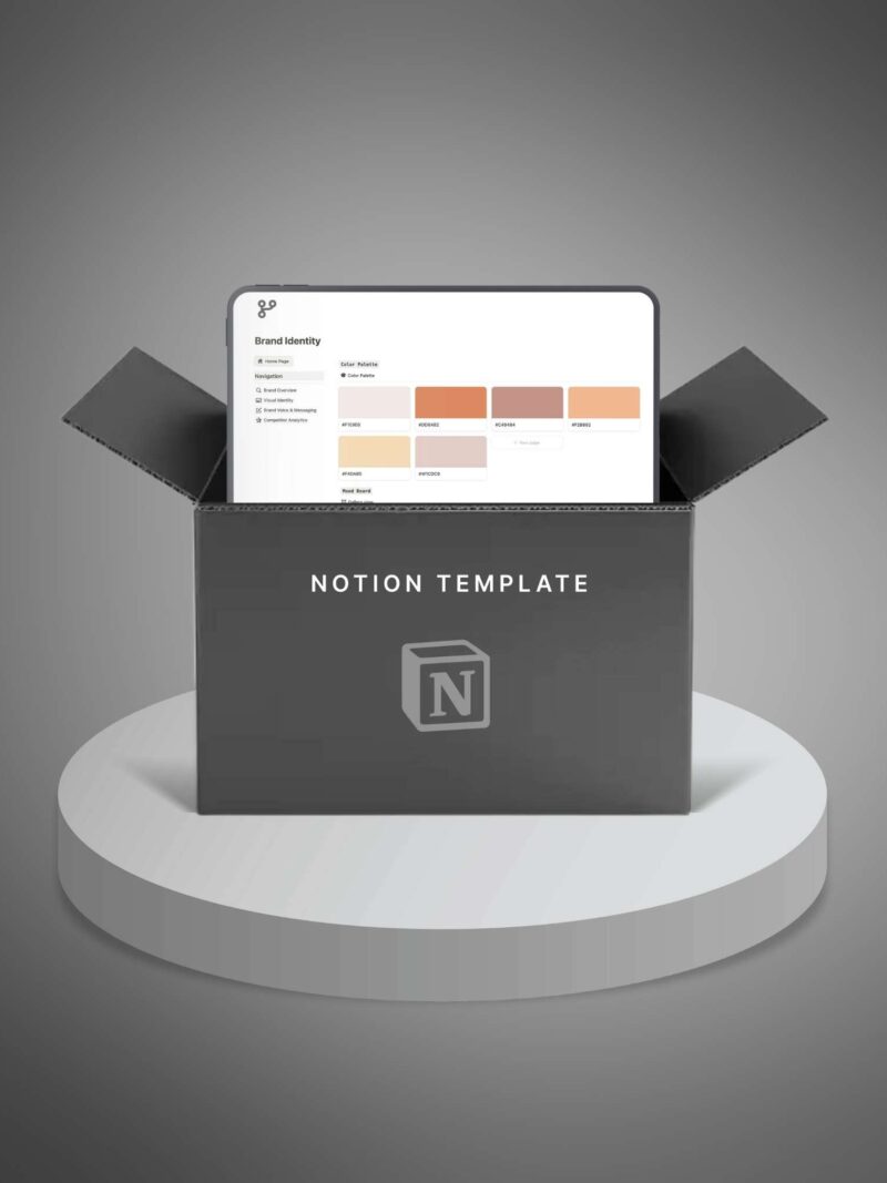 brand identity notion template: build a consistent brand 3 digital product creation